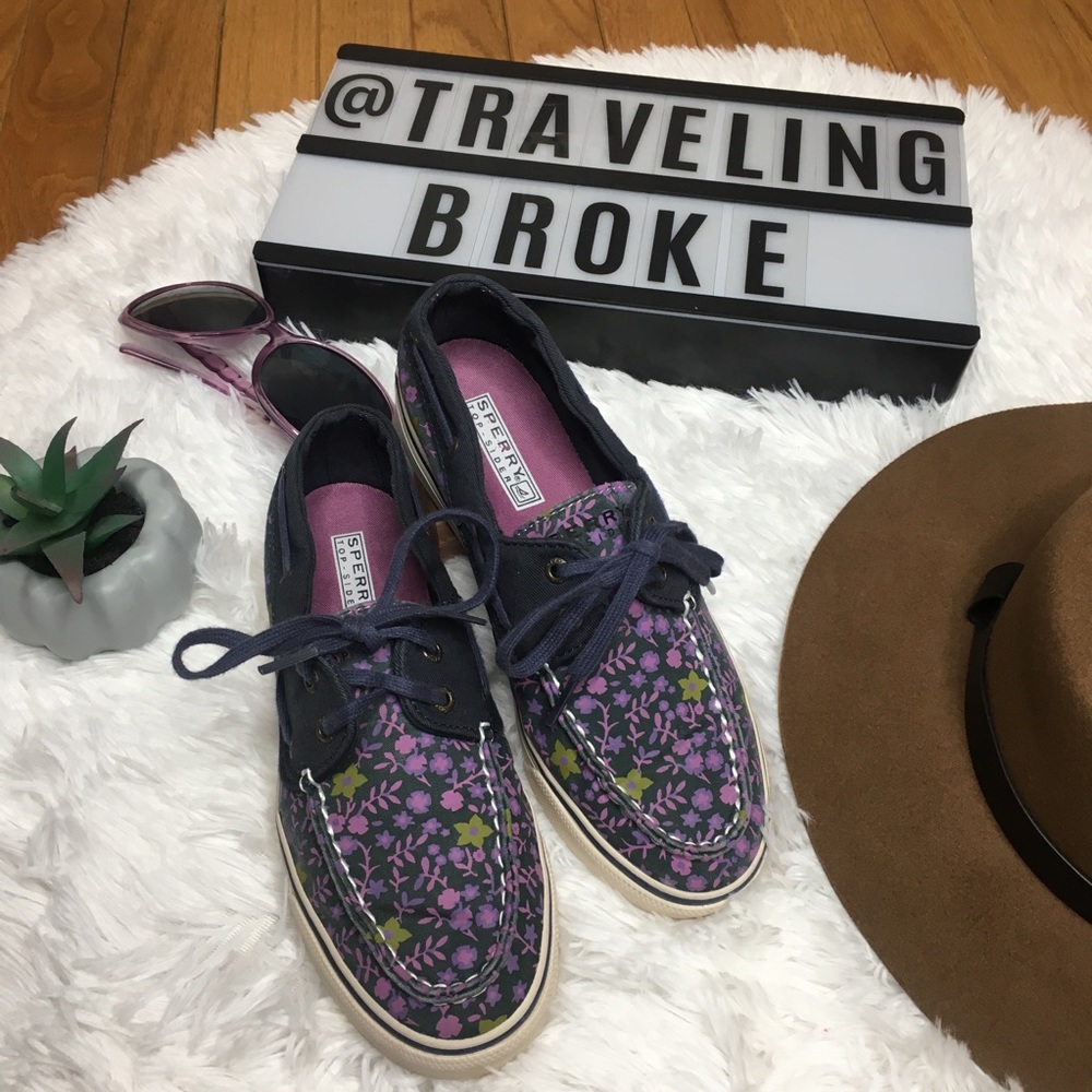 🚤 Sperry Top-Sider Biscayne Navy Floral Boat Shoe